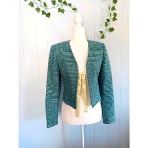 A.B.S. Allen Schwartz Blue Tweed Blazer Size 2